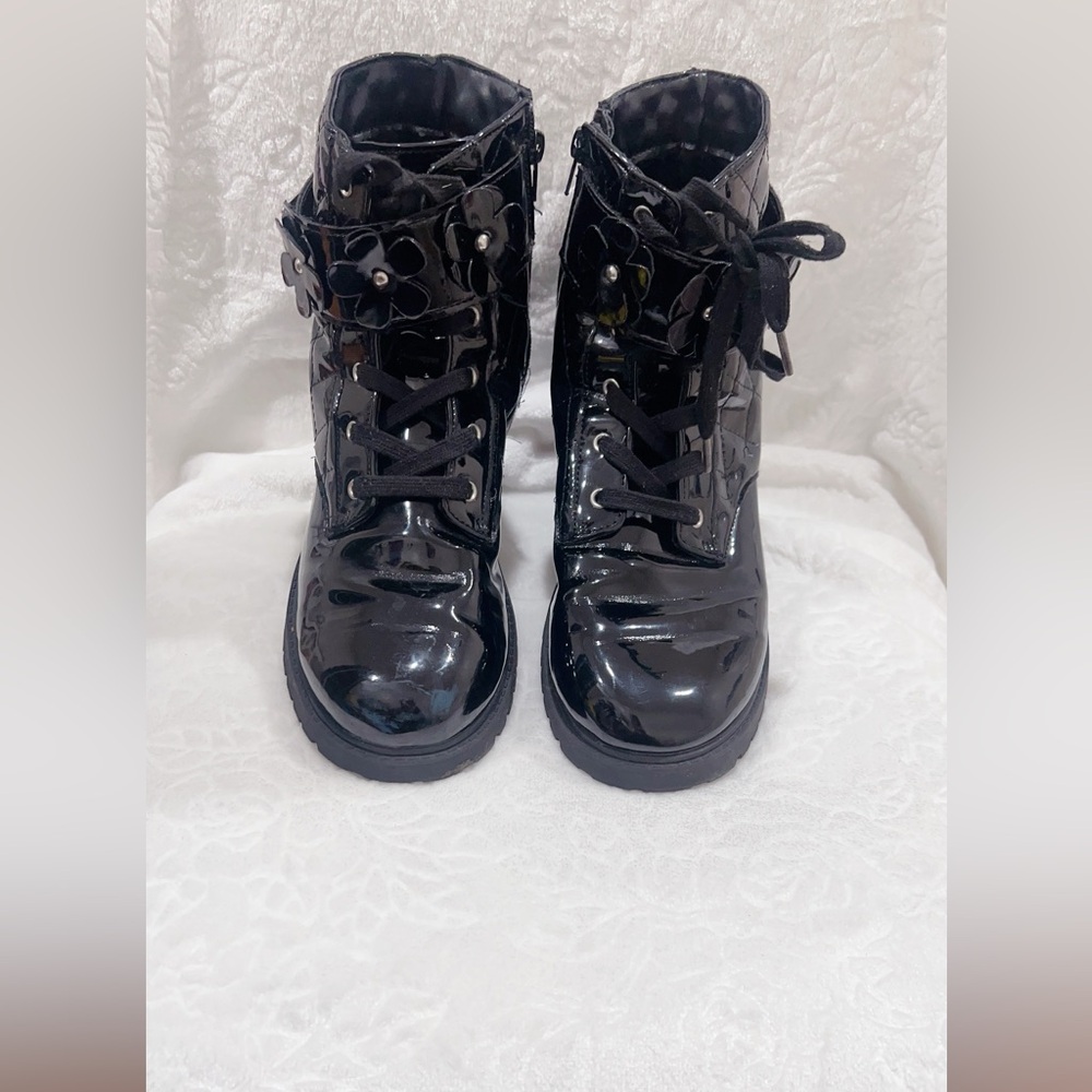Jessica Simpson Black Patent Leather Ankle Boots